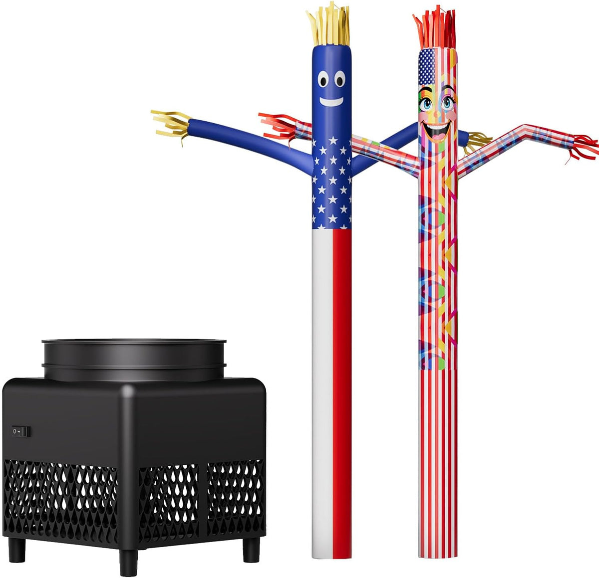 7FT Inflatable Tube Man with 1pc Blower & 2pc Dancer, Sky Air Waving Puppet Dancer, Blow up Wacky Wavy