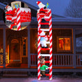 Joliyoou 10FT Christmas Inflatable Decoration, Ladder to Chimney / Giant Lighted, Climbed with Reindeer Santa