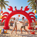 JolliLudo 9 Ft Crab Inflatable Arch Giant Outdoor Summer Blow Up Decoration with Built-in Led Lights for