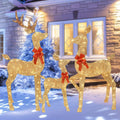 HOYECHI 5 FT Oversized Christmas Decorations Outdoor Lighted Reindeer – 3-Piece 2D Deer Family Set with 160 Warm White LED...