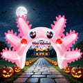 16FT Giant Halloween Axolotl Inflatable Arch Outdoor Yard Decorations / Blow Up Pink Archway for Birthday