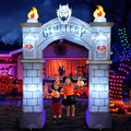 FOURDOPLI 9.5FT Halloween Inflatable Archway, Giant Blow up Arch Yard Decorations with Skeleton, CEMETERY,