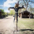Seasonal Visions 8 ft Staked Scarecrow Animated Prop - Brown